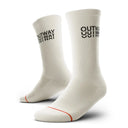 Outway Core Off White Crew unisex running sock - Off White - pair, three-quarter view