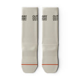 Outway Core Off White Crew unisex running sock - Off White - flat lay pair