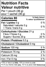 Krono Nutrition Energy Gel Maple & Apple nutrition facts
