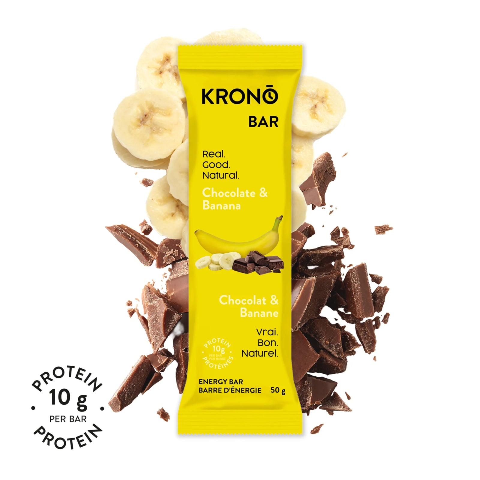 Krono Nutrition Chocolate & Banana Protein Bar 10 g protein per bar