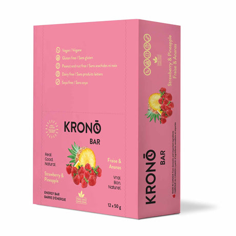 Krono Barre énergétique Fraises et ananas - Boîte de 12