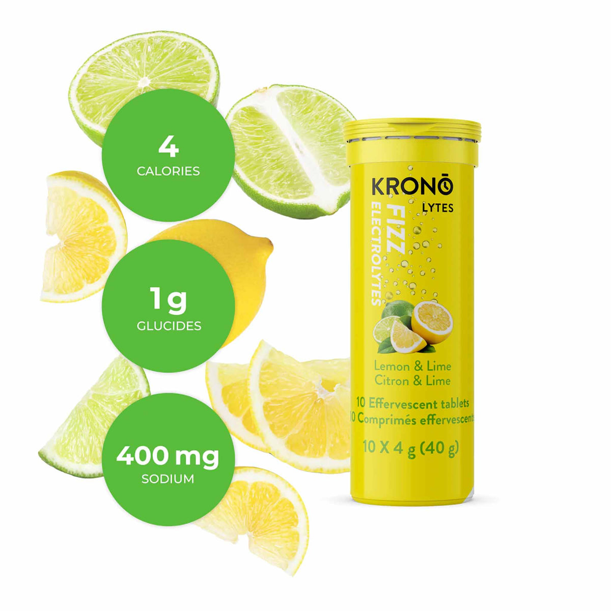 Krono Nutrition Krono Nutrition Electrolytes Tablettes Effervescentes Citron-Lime