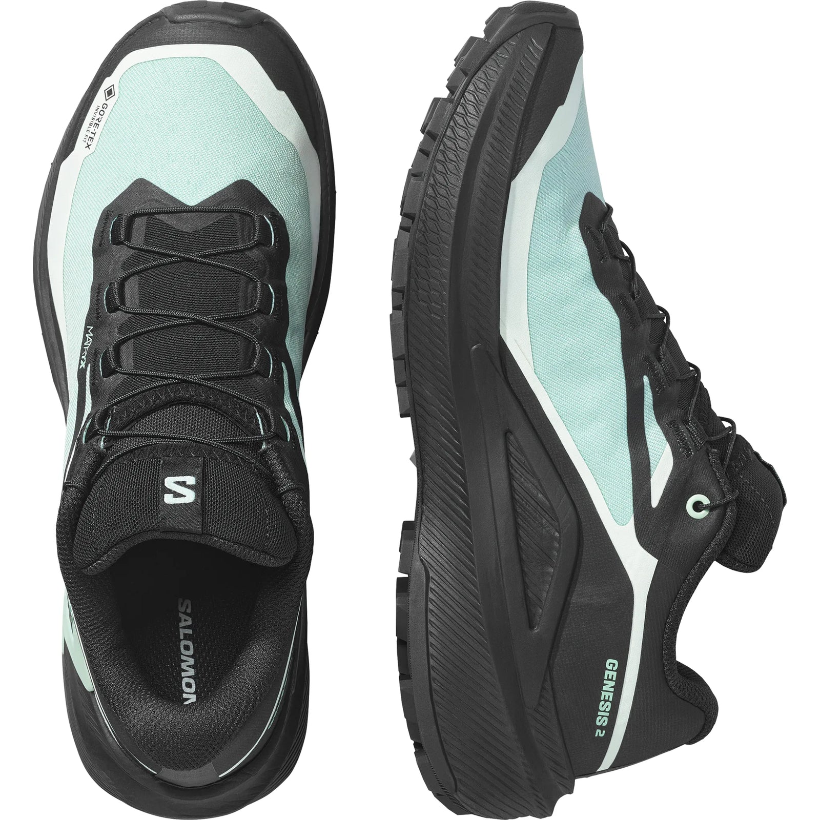 Salomon Genesis 2 GTX women's trail running shoes - Lichen / Black / Clearly Aqua