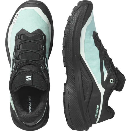 Salomon Genesis 2 GTX women's trail running shoes - Lichen / Black / Clearly Aqua