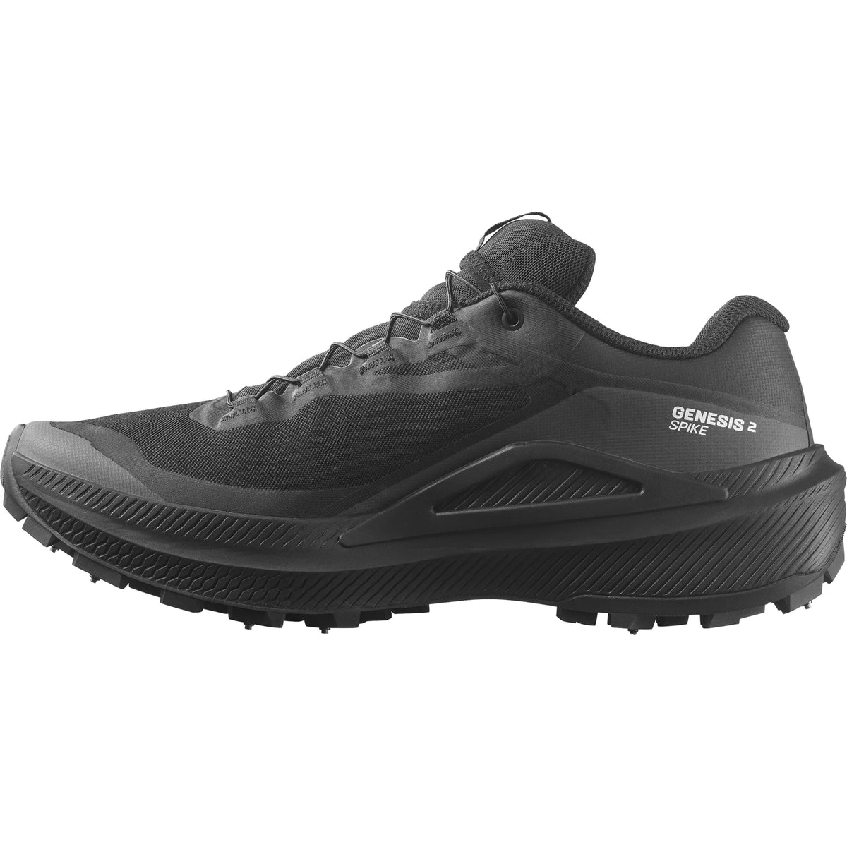 Salomon Genesis 2 GTX Spike chaussures de course en sentier unisexe - Black / Black / White, semelle à pointes