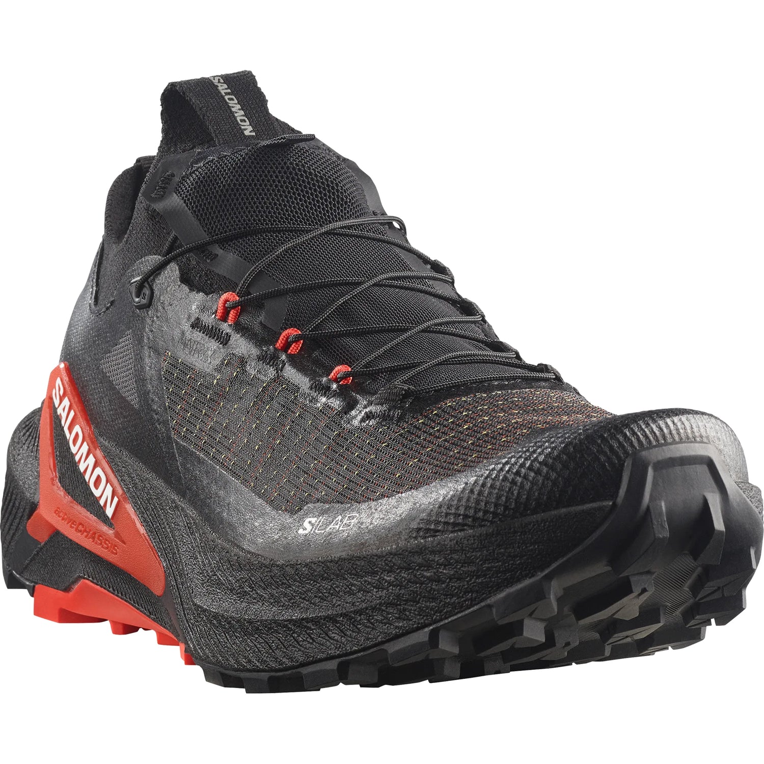 Salomon S/Lab Genesis 2 unisex trail running shoes – Iron / Black / Fiery Red, outer side view