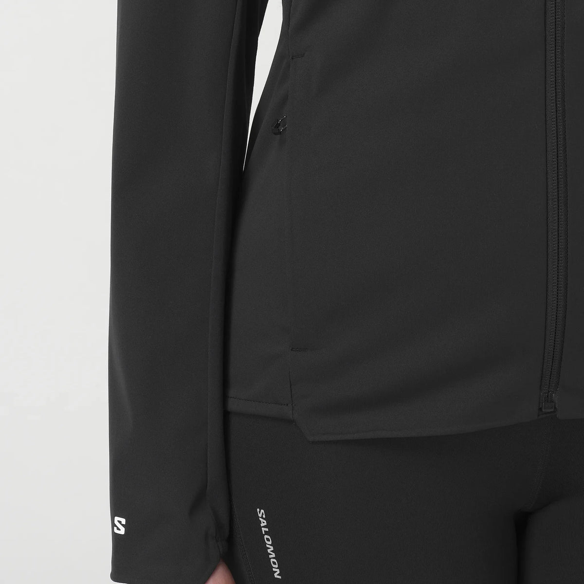 Salomon Sense Aero Softshell running jacket for women - Deep Black - worn