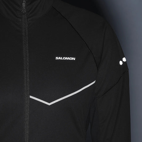 Salomon Sense Aero Softshell running jacket for women - Deep Black - worn