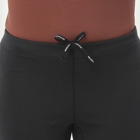 Salomon Sense Aero Softshell running tights for women - Deep Black - worn