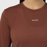 Salomon SHAKEout Core t-shirt de course à manches longues pour femme - Burnt Umber