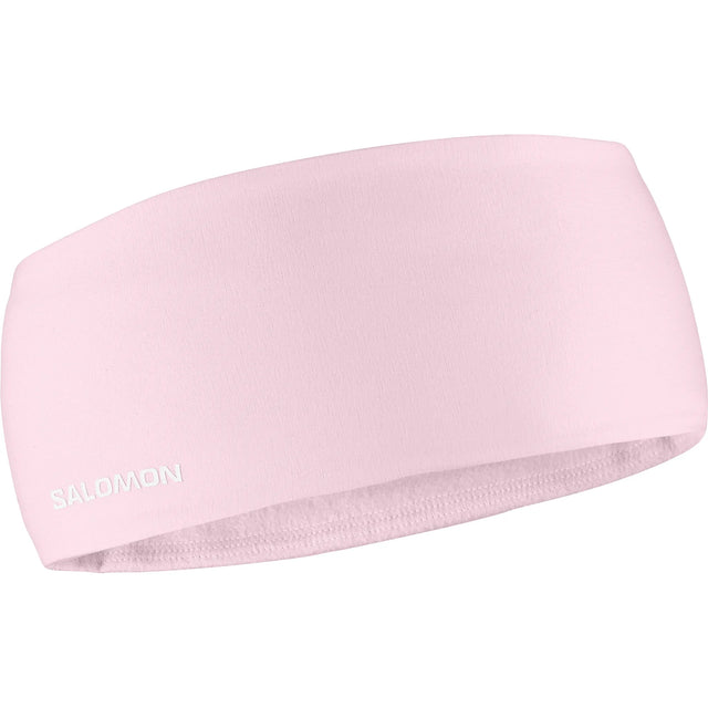 Salomon Run Tech unisex winter running headband - Icy Pink - front view