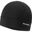 Salomon Run Tech unisex winter running beanie - Deep Black - front view