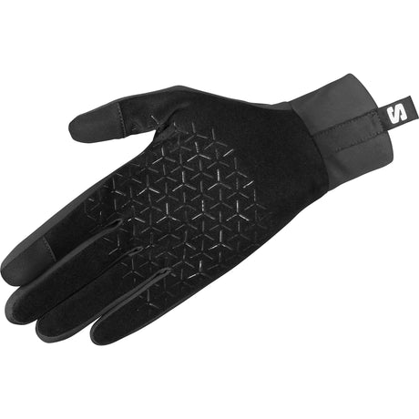 Salomon Tech Softshell unisex winter running gloves - Deep Black - palm view