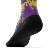 Outway Lavender Heights Crew unisex running sock - Purple / Green - heel view