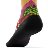 Outway Lazy Head Crew chaussette de course unisexe - Rose / Vert - vue du talon
