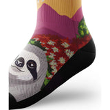 Outway Lazy Head Crew chaussette de course unisexe - Rose / Vert - vue de côté