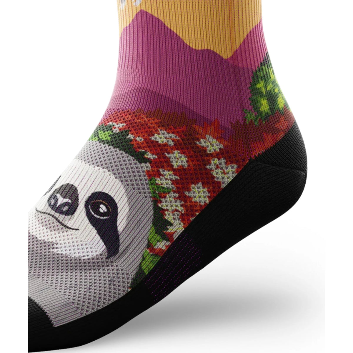 Outway Lazy Head Crew chaussette de course unisexe - Rose / Vert - vue de côté