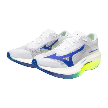 Mizuno Hyperwarp Pro chaussures de course à pied unisexes - White / Lightning Yellow
