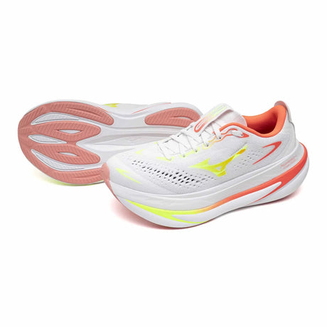 Mizuno Sky Prime chaussure de course à pied pour femme, coloris White / Lime Pulp — vue 10