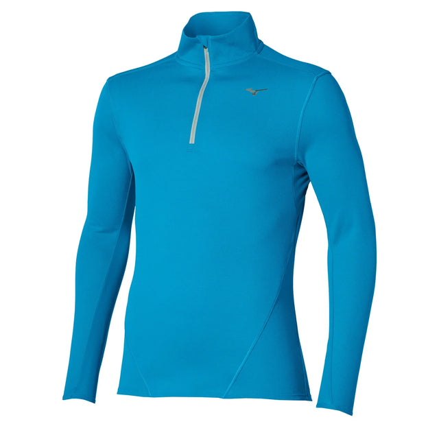 Mizuno Thermal Charge chandail demi-zip à manches longues de course à pied pour homme, coloris Bleu Jewel — image principale