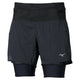Mizuno short de course à pied multipoches 2-en-1 pour femme - Noir