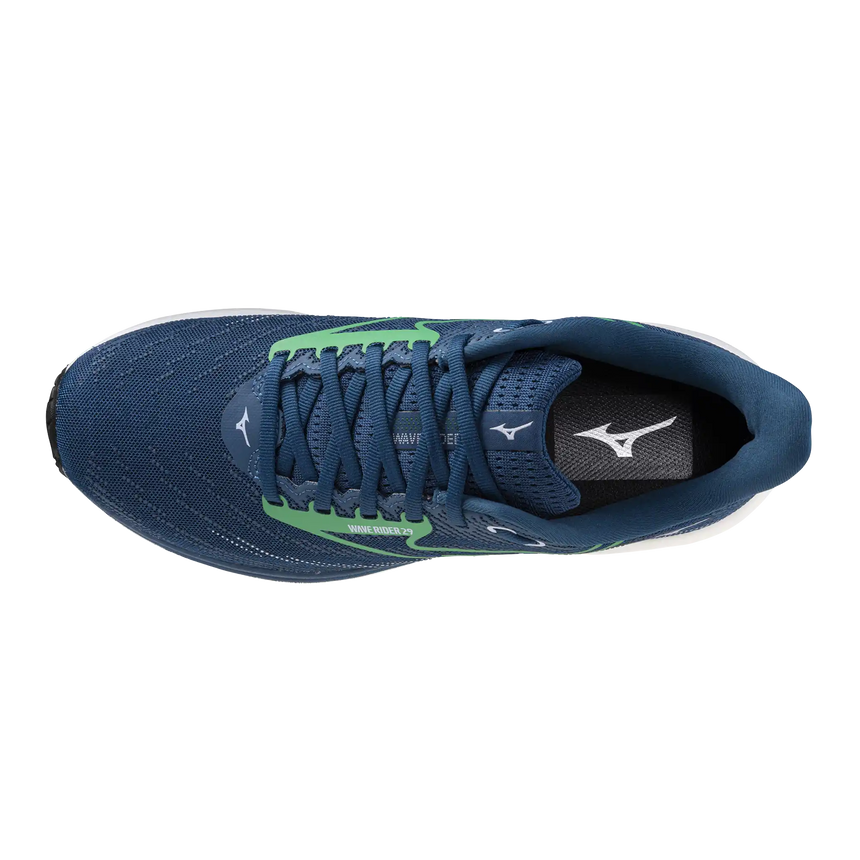 Mizuno Wave Rider 29 chaussures de course homme- Sailor Blue / Goblin Green