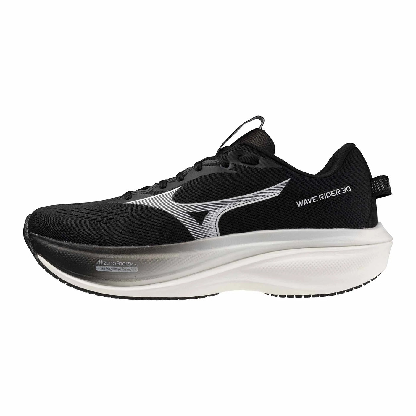 Mizuno Wave Rider 30 Men's Running Shoes - Black / White