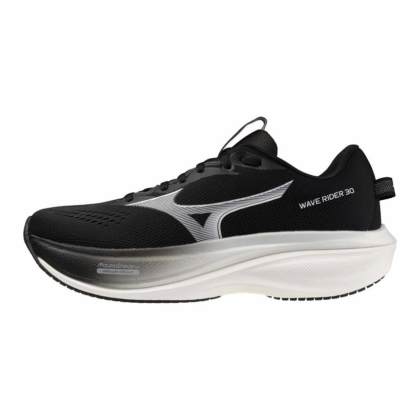 Mizuno Wave Rider 30 Men's Running Shoes - Black / White