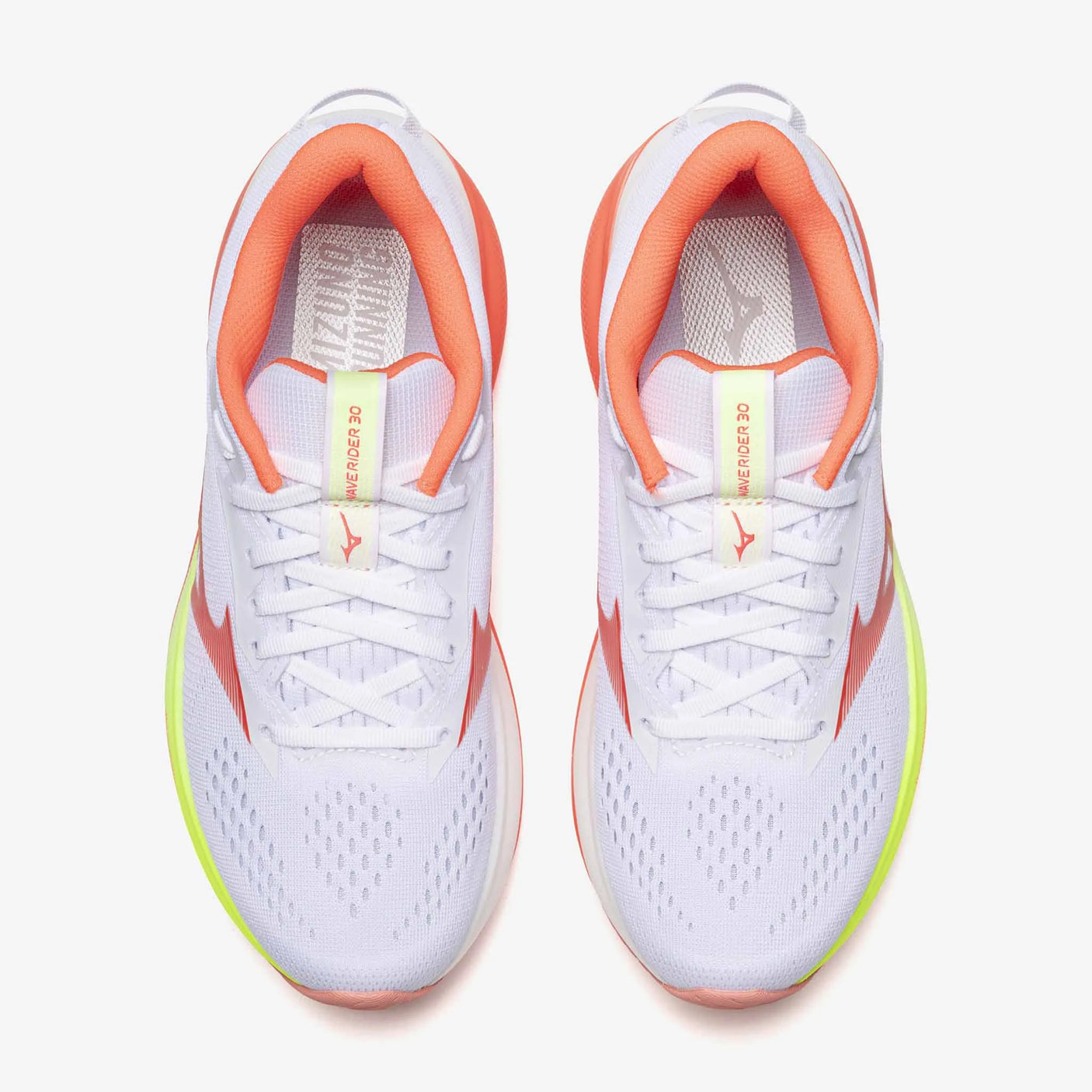 Mizuno Wave Rider 30 Women's Running Shoes - White / Flamingo Coral 