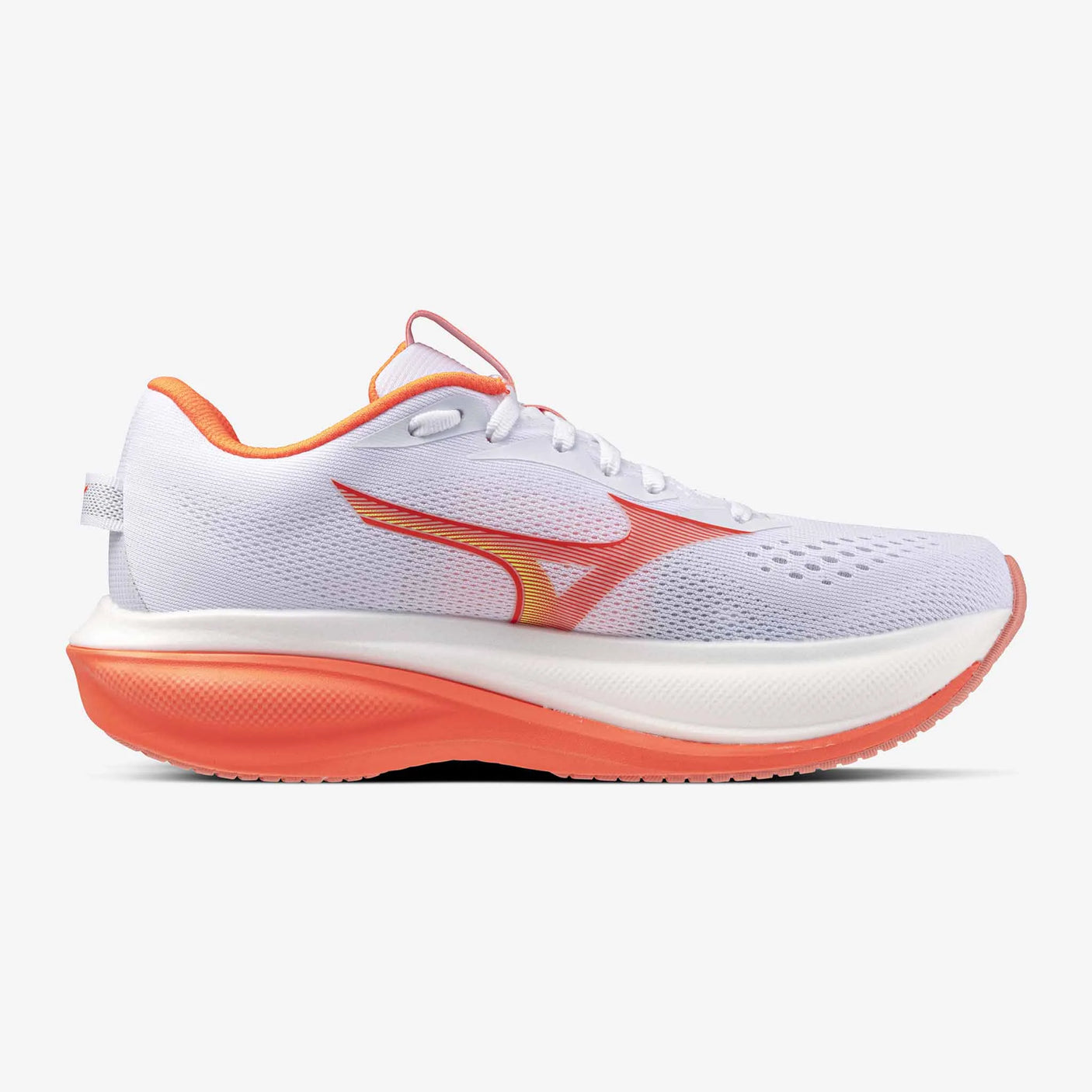 Mizuno Wave Rider 30 Women's Running Shoes - White / Flamingo Coral 