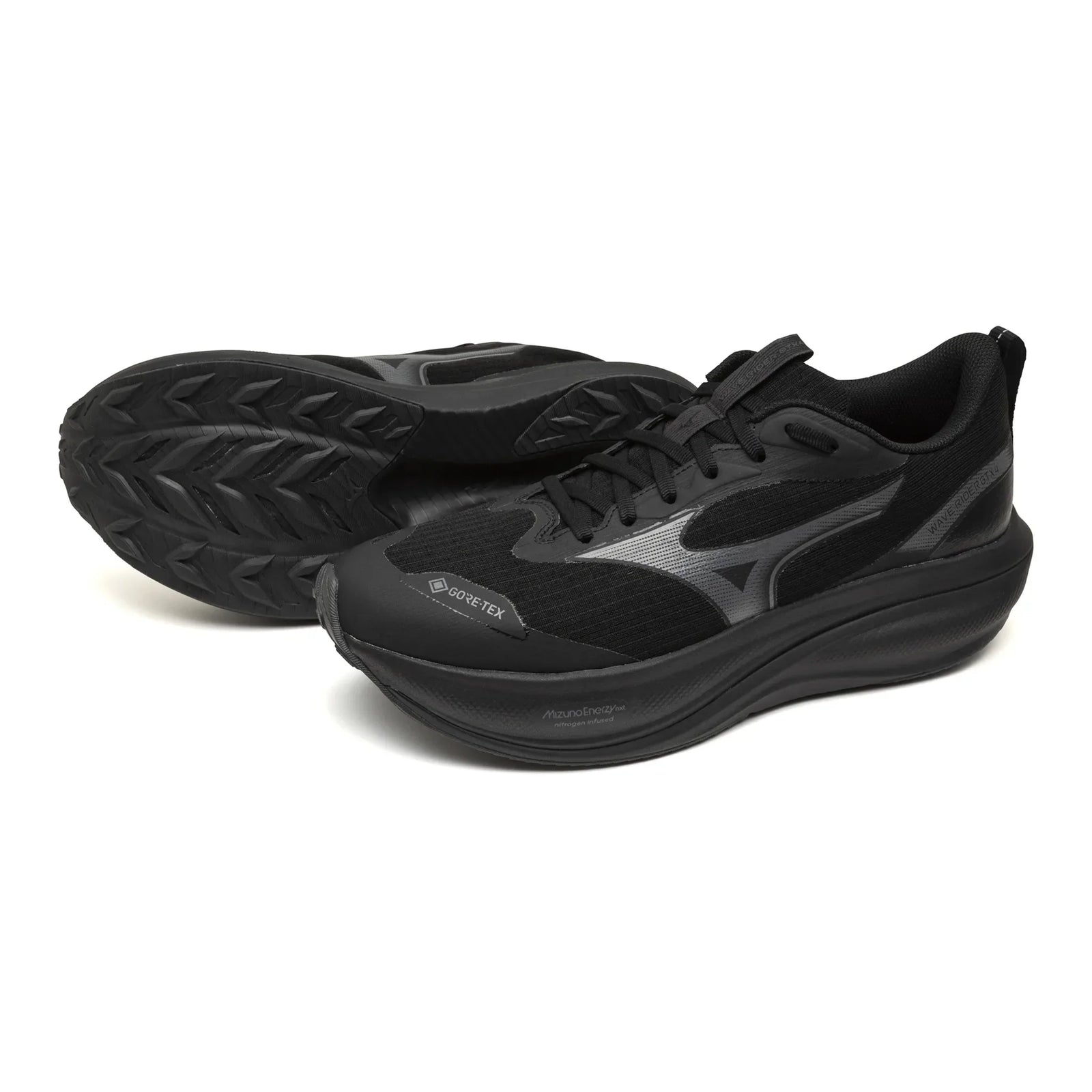 Mizuno Wave Rider GTX 4 chaussure de course à pied imperméable pour homme, coloris Black / Black Sand — vue 11