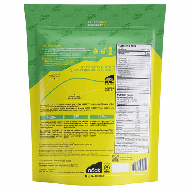 Näak Näak Ultra Energy™ Drink Mix pour sport d'endurance Lime