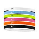 Nike Flex Classic Headbands bandeaux pour cheveux (pqt de 6) - Volt / Vivid Pink / White