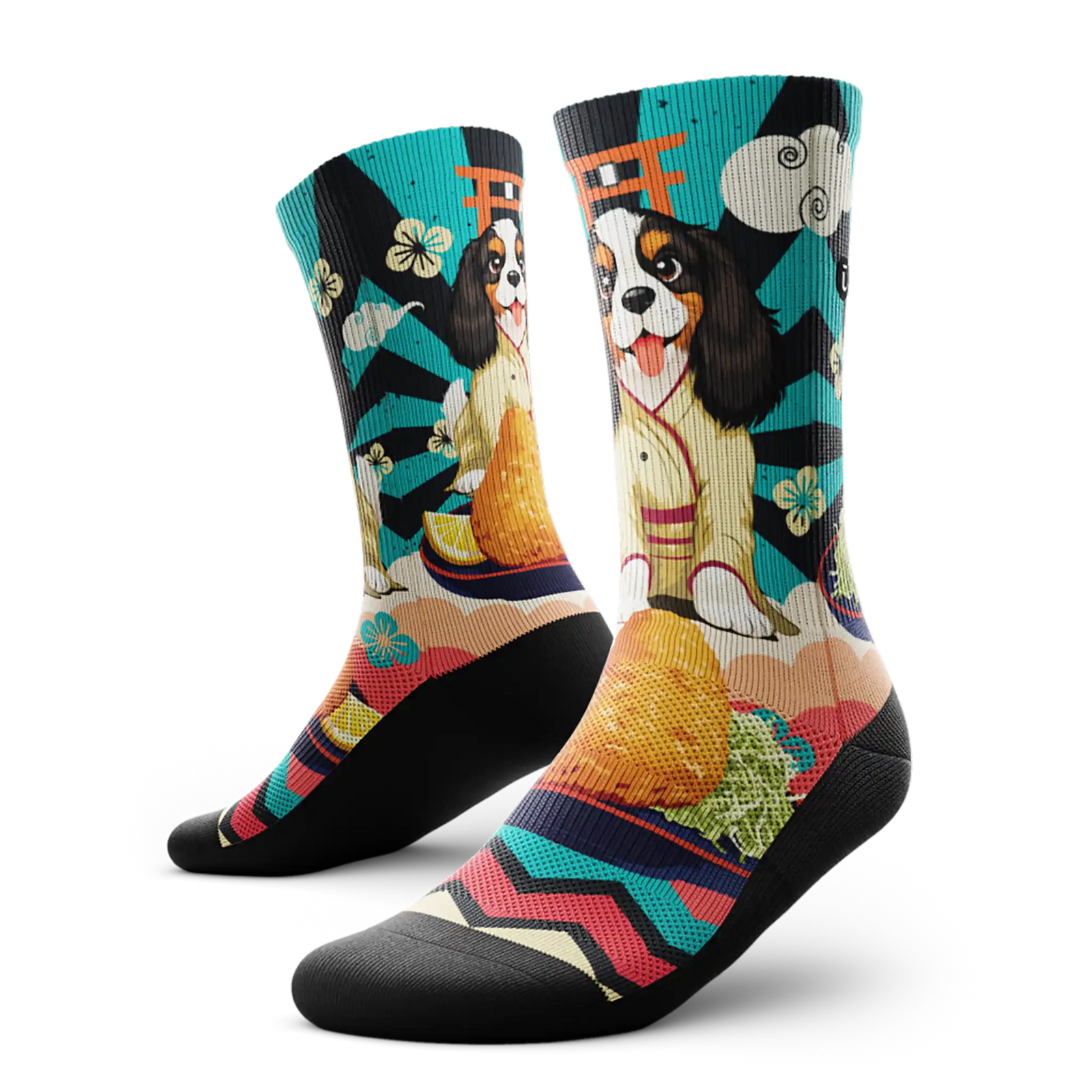 Outway Barkatsu Crew unisex running socks - Black / Blue