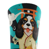 Outway Barkatsu Crew unisex running socks - Black / Blue