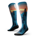 Outway Bright Night Athletic Knee High chaussette de compression unisexe - bleu