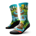 Outway Bubbly Beaver Crew Chaussette de course à pied unisexe - Vert / Bleu