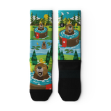 Outway Bubbly Beaver Crew unisex running socks - Green / Blue