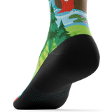 Outway Bubbly Beaver Crew unisex running socks - Green / Blue
