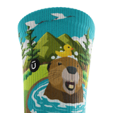 Outway Bubbly Beaver Crew unisex running socks - Green / Blue
