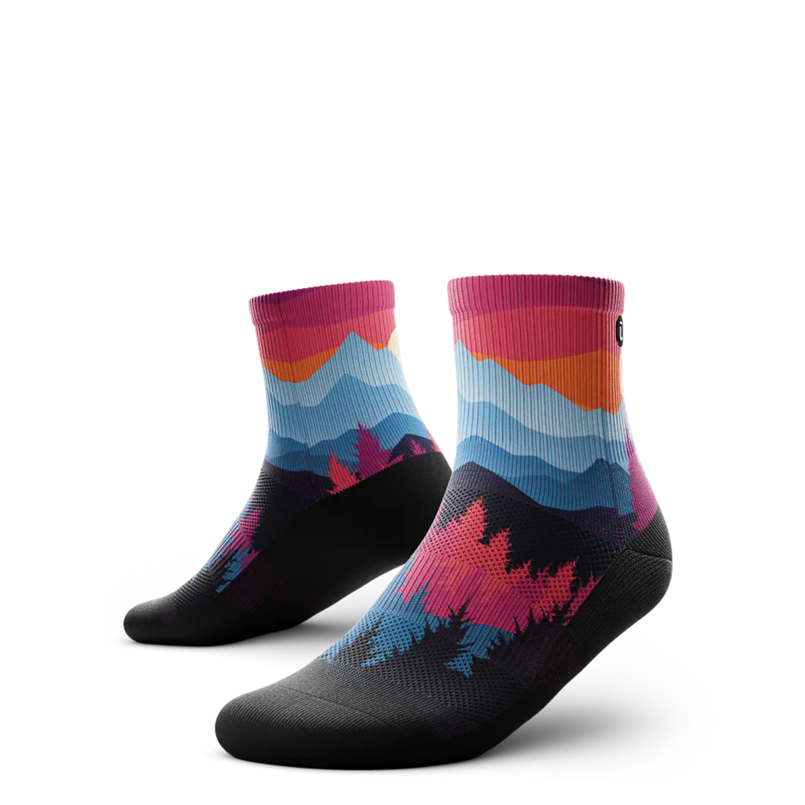 Outway Emberwood Quarter unisex running socks - Black / Blue