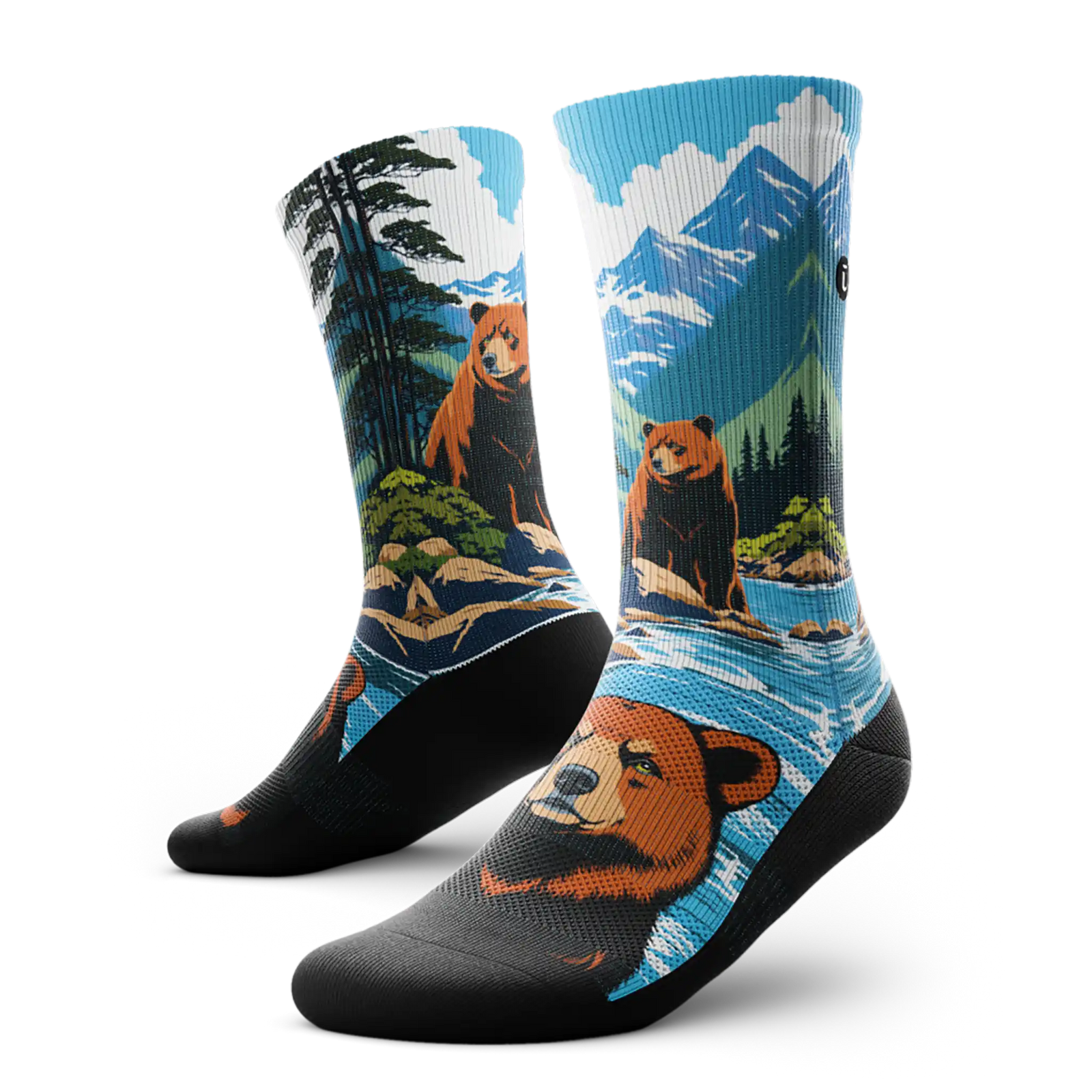 Outway Grizzlies Crew unisex running socks - Brown / Blue