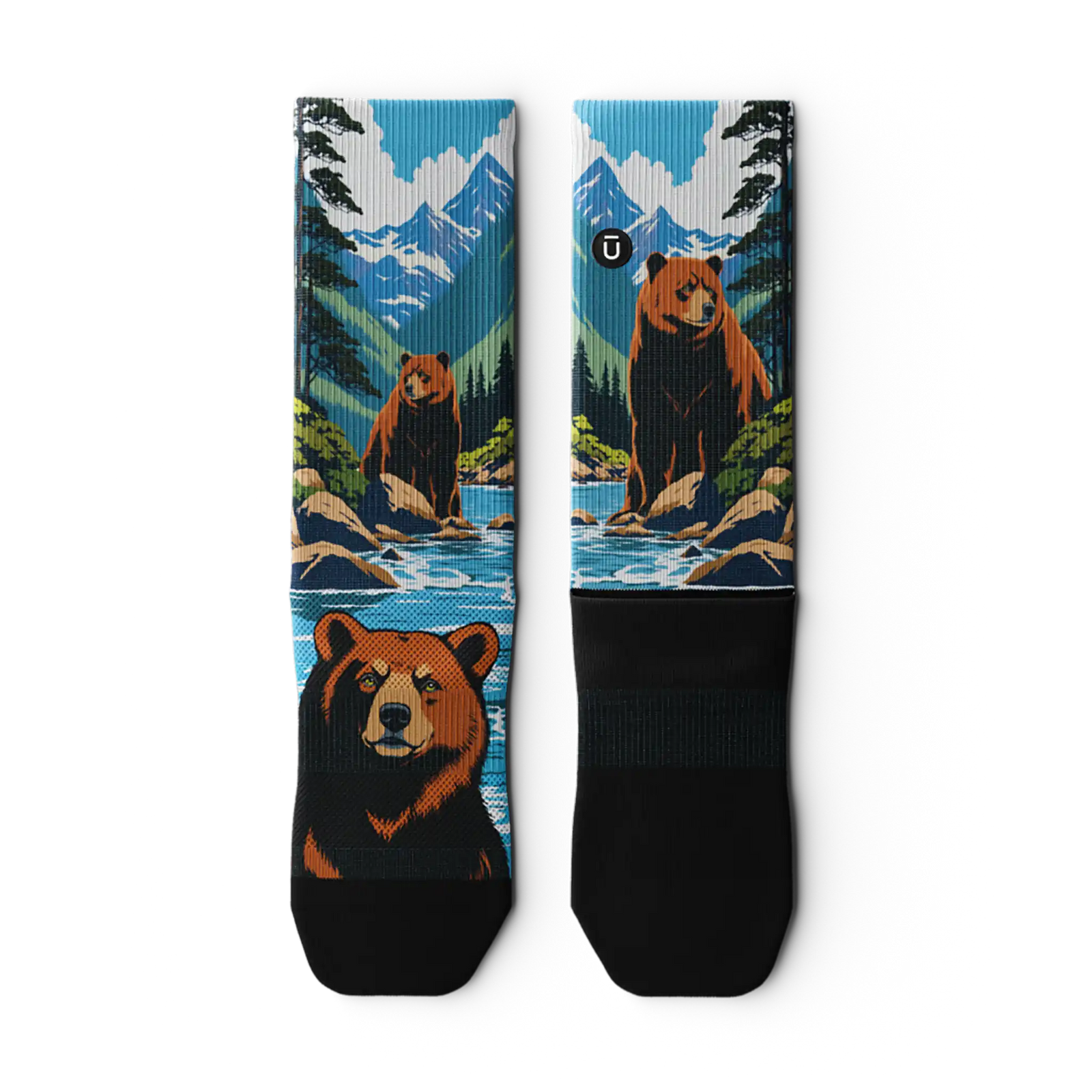 Outway Grizzlies Crew unisex running socks - Brown / Blue