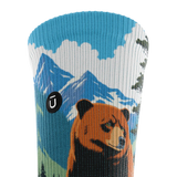 Outway Grizzlies Crew unisex running socks - Brown / Blue