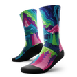 Outway Lost Paradise Crew Chaussette de course à pied unisexe - Vert / Bleu