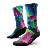 Outway Lost Paradise Crew unisex running socks - Green / Blue