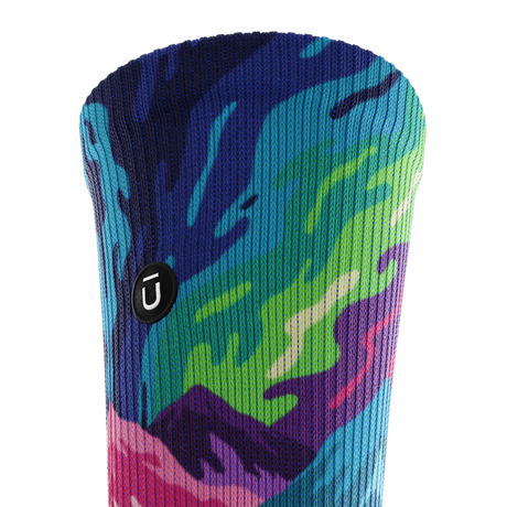 Outway Lost Paradise Crew Chaussette de course à pied unisexe - Vert / Bleu
