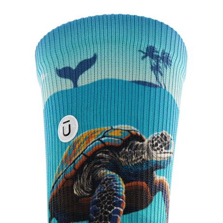 Outway Oceanic Sanctuary Crew Chaussette de course à pied unisexe - Bleu / Noir