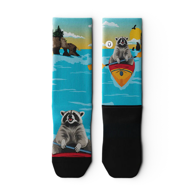 Outway Paddle Bandit Crew Chaussette de course à pied unisexe - Bleu / Noir