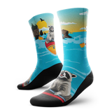 Outway Paddle Bandit Crew Chaussette de course à pied unisexe - Bleu / Noir